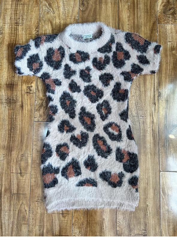 Fuzzy leopard dress