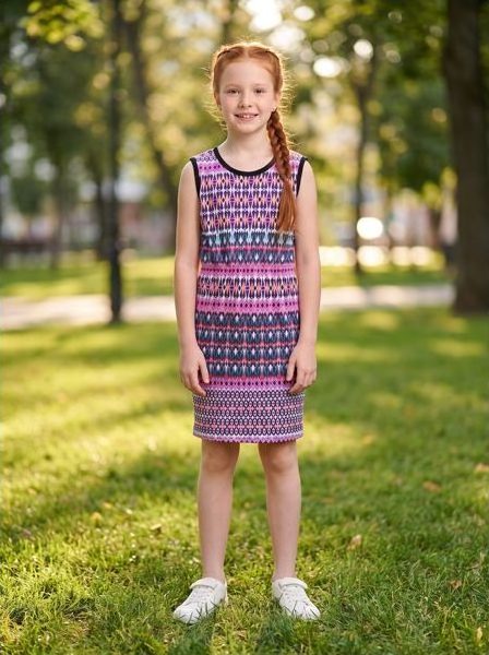 Zigzag dress, shown on a model