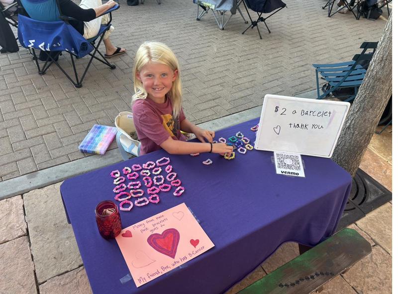 Bracelets on the purple table